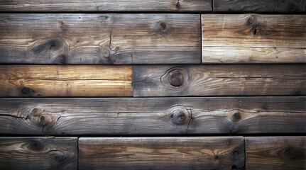 Obraz premium Aged Wooden Planks With Natural Grain Patterns And Knots Displaying Rustic Character And Warm Earthy Tones In A Vintage Setting