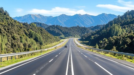 Fototapeta premium Scenic Highway with Mountains in Background