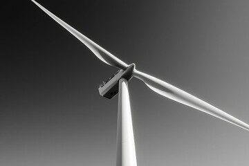 Wind Turbine Blade Extending Against Gray Sky