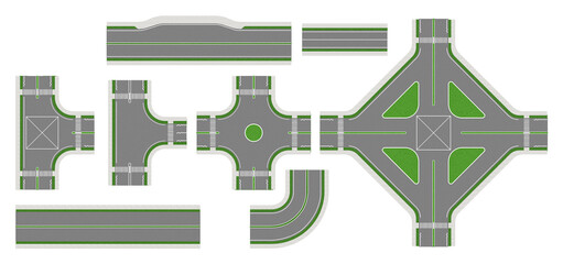 road and road junctions top view