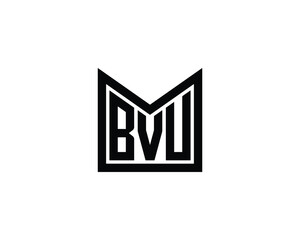 BVU logo design vector template. BVU