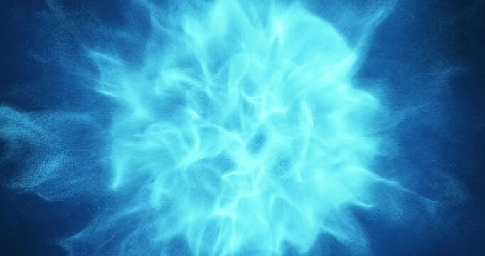 Pulsating Energy Orb: loop features a glowing, blue orb made of particles and plasma-like material. Perfect for tech-themed motion design projects, creating a sense of futuristic energy and power.