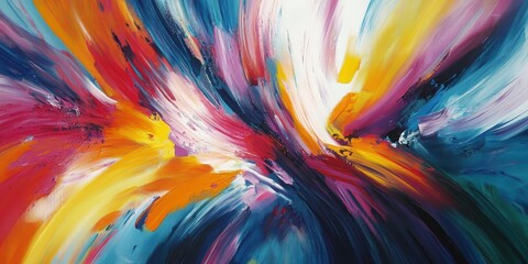Obraz premium Abstract colorful oil painting on canvas.