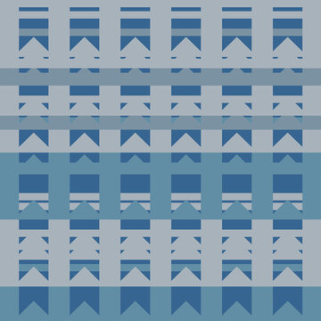 An abstract pattern of horizontal rows of geometric elements in the style of constructivism.