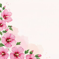 아름다운 분홍색 무궁화 배경 일러스트