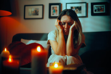 Sad Woman Feeling Unhappy Being Stood up on Romantic Date. Melancholic girl being emotional over...