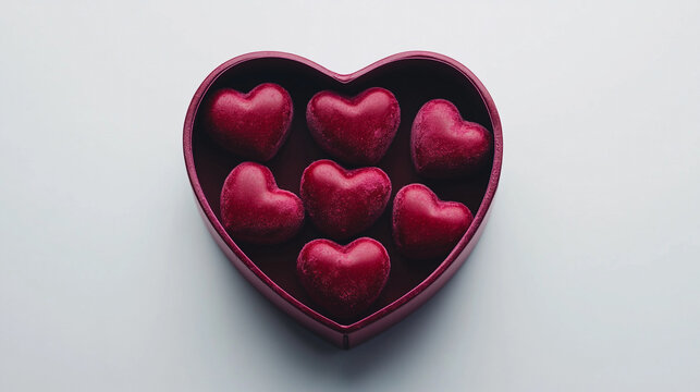 Celebrate National Chocolate Day with heart-shaped chocolates in a red box - Powered by Adobe