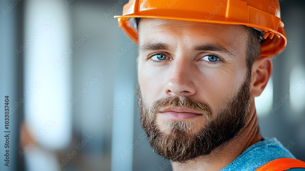 Poster civil engineer carefully observing and monitoring the ongoing progress of a major construction site 