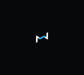 Minimal letters MW Paper fold logo design with black background. 