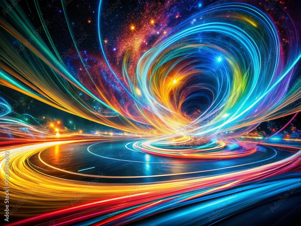 Aufkleber abstract colorful light trails in motion for dynamic visuals