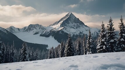 Fototapeta premium Snow covered peaks