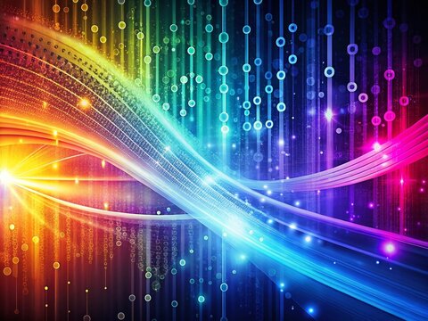 Abstract Digital Binary Code Background with Space for Text and Graphics