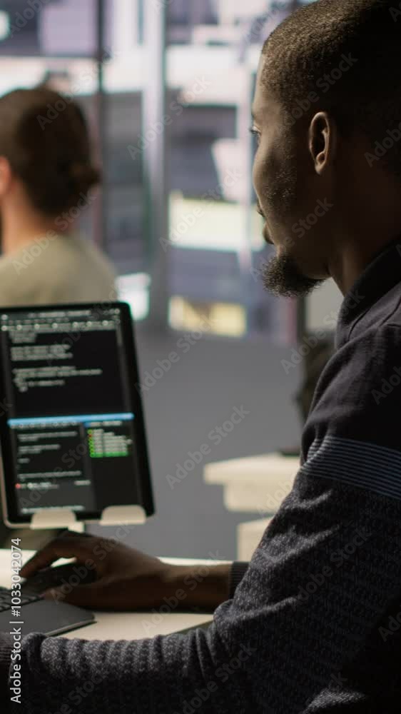 Poster vertical video admin creating ai machine learning models that can process and analyze data to improv