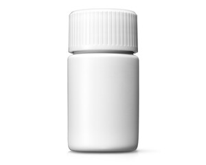 薬、サプリメント、化粧品などの白いボトル