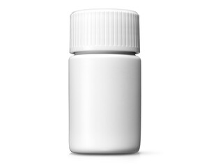 薬、サプリメント、化粧品などの白いボトル