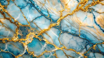 macro abstract marble texture with gold and blue vein