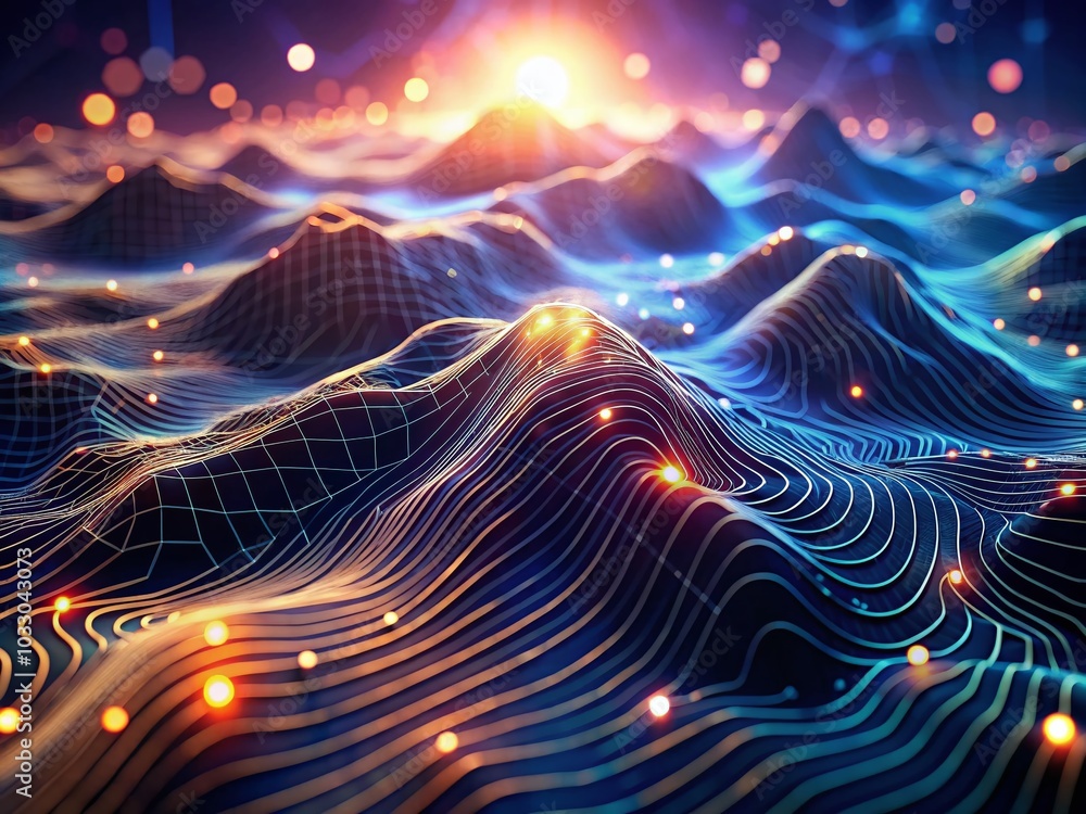Poster abstract topographic map background for technology and data analytics concepts
