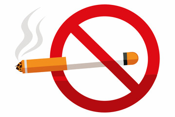 Vector No smoking signage and symbols on white backgrounds