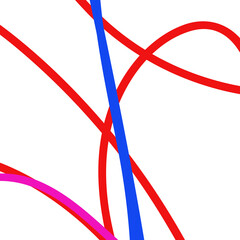 Abstract Colorful Line Art Composition