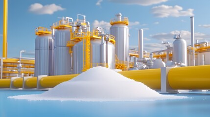 Obraz premium Automated Industrial Systems Refining and Processing Salt in Large Production Facility