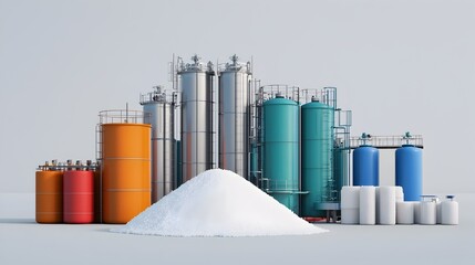 Obraz premium Salt Refinery Harnessing Advanced Chemical Processes for Purification and Fortification