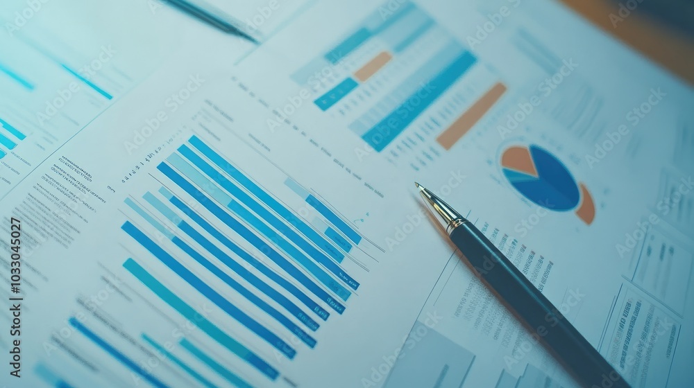 Poster business data analysis with graphs and charts