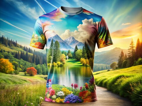 Alessandra T-Shirt Design Template - Creative Panoramic Photography for Trendy Apparel