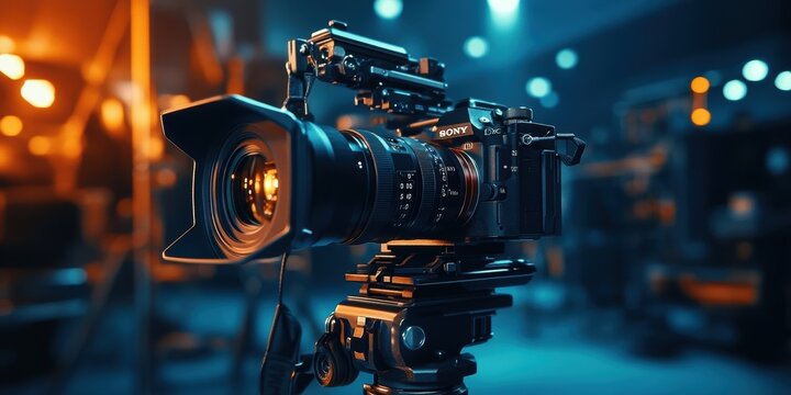 A Sony camera lens with a blurred background.