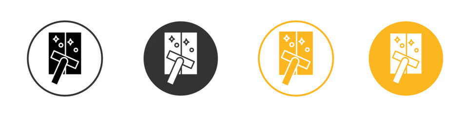 Windows cleaning icon black and white vector outline sign