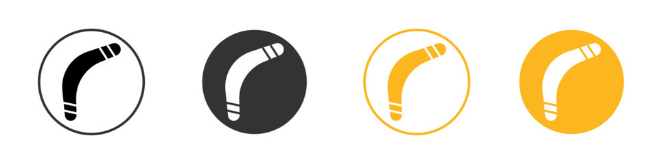 Boomerang Icon black and white vector outline sign