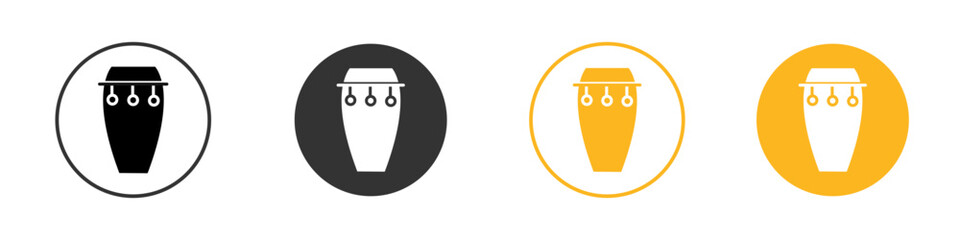 Conga drum icon black and white vector outline sign