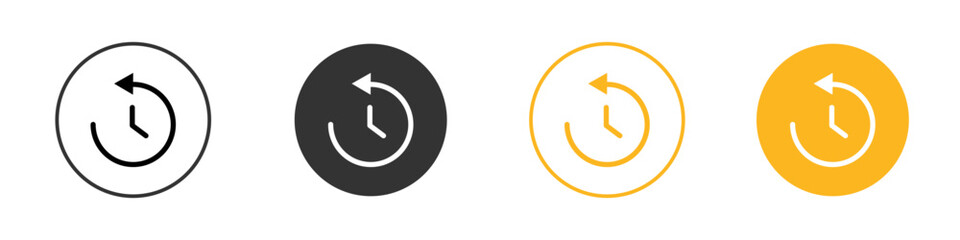 counterclockwise rotation icon black and white vector outline sign