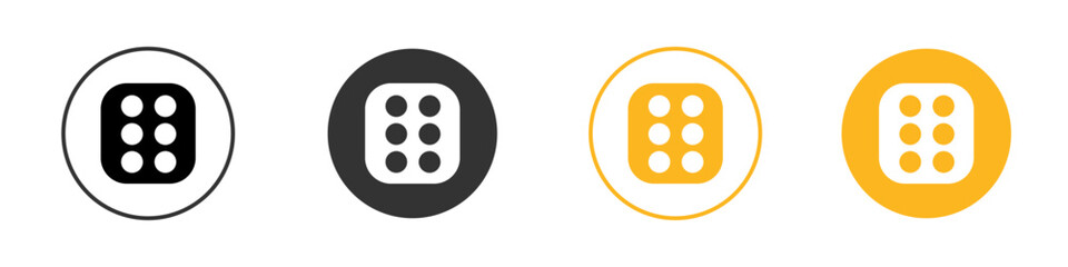 Dice Six Icon black and white vector outline sign
