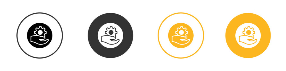 Obraz premium engineering service icon black and white vector outline sign