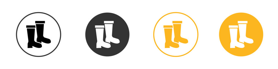 Fishing boots icon black and white vector outline sign