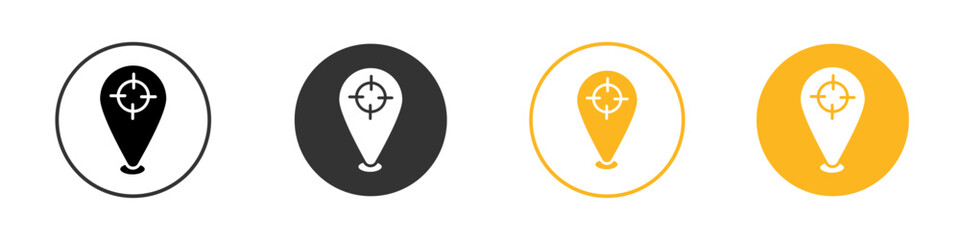 Geo Targeting icon black and white vector outline sign © Topline