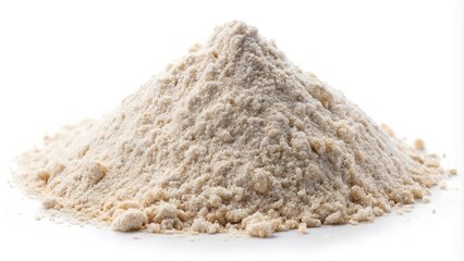 pile of rye flour isolated on white background