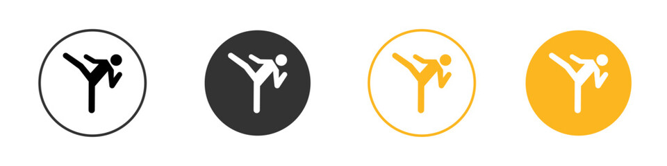 karate icon black and white vector outline sign © Topline