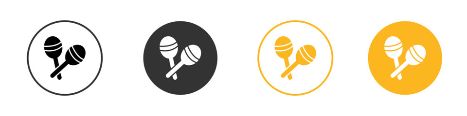 maracas icon black and white vector outline sign