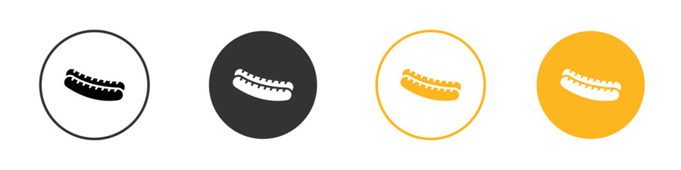 sausages icon black and white vector outline sign