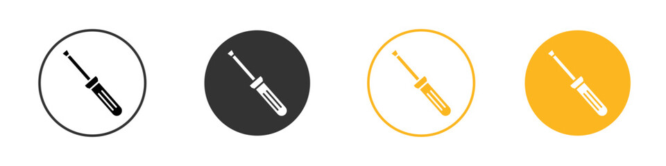 Screwdriver icon black and white vector outline sign