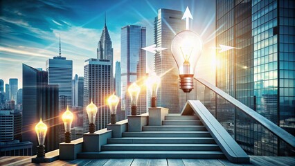 Business Challenge and Opportunity Vector Concept - Minimalist Illustration for Career Achievement and Solutions