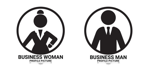 Silhouette head, avatar face, person icon people. Male and female profile. Business Man and Woman profile photo.Vector illustration eps 10