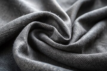 Fototapeta premium Close-up of Dark Gray Acrylic Polyester Material Texture for Fashion and Design Projects