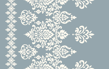 Abstract Traditional Scribble Style Hand Drawn Ikat Seamless Vector Pattern Trendy Fashion Colors Perfect for Allover Fabric Print or Wall Paper Damask Ethnic Concept Bright Orange White Tones