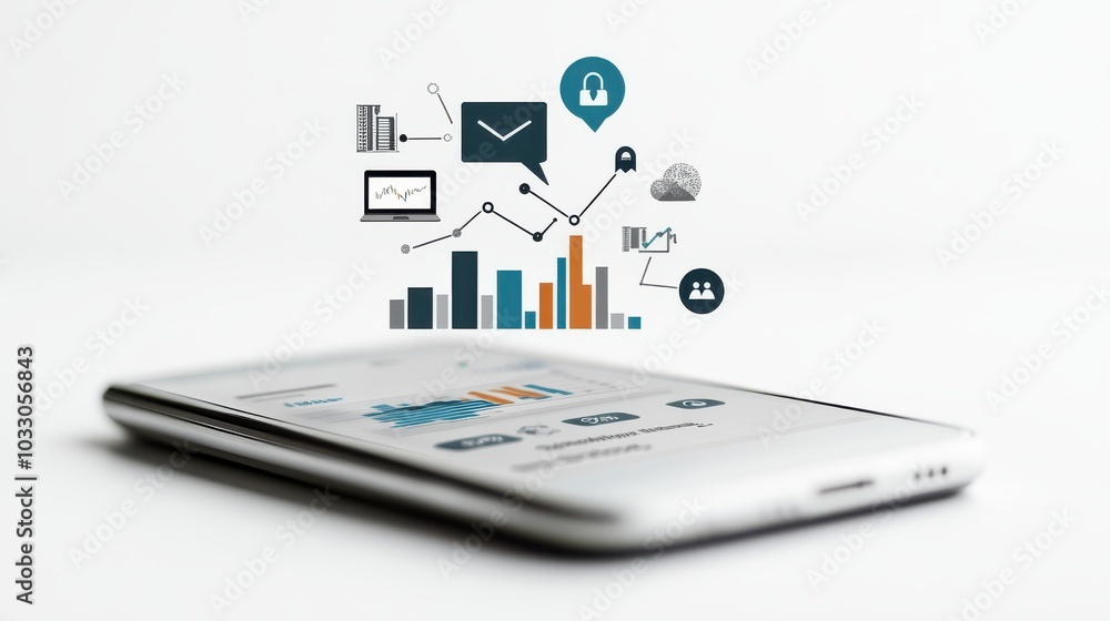 Aufkleber Smartphone analytics exploring data visualization and connectivity in mobile technology