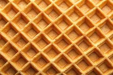 Extreme close-up realistic wafer surface background wallpaper with waffle texture