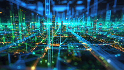 Fototapeta premium Global Digital Economy Network: Uniting Markets and Innovation