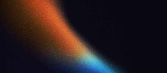 Vibrant grainy background, abstract yellow blue orange color gradient shape