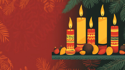 Celebrating Kwanzaa with candles and festive decor this winter holiday season